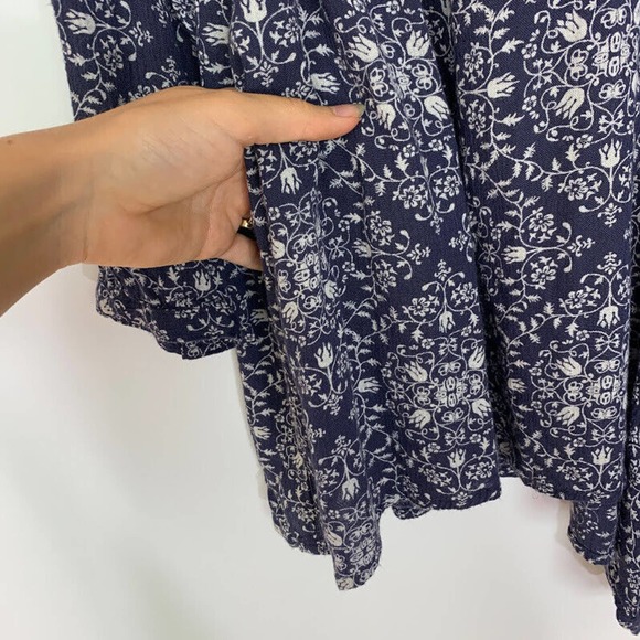 Zara Trafaluc Size Small Floral‎ Boho Romper Long Sleeve Pockets Button Front - Picture 5 of 9